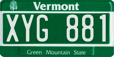 VT license plate XYG881