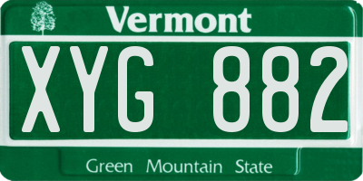 VT license plate XYG882