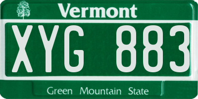 VT license plate XYG883