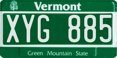 VT license plate XYG885