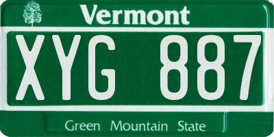 VT license plate XYG887