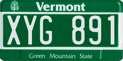 VT license plate XYG891