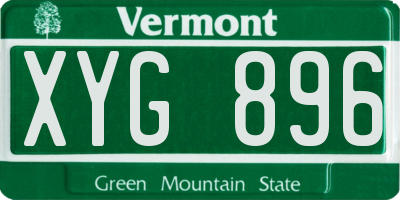 VT license plate XYG896