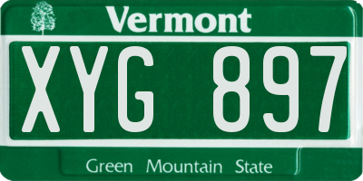 VT license plate XYG897