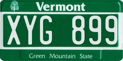 VT license plate XYG899