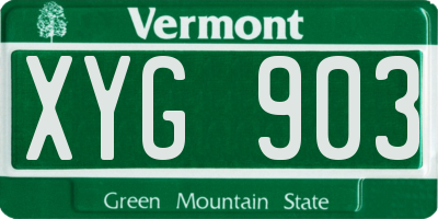 VT license plate XYG903