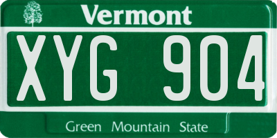 VT license plate XYG904