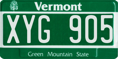 VT license plate XYG905