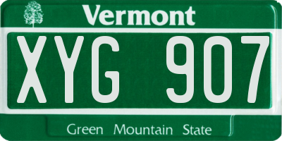 VT license plate XYG907