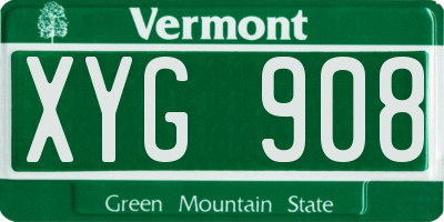 VT license plate XYG908