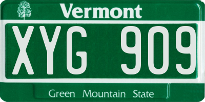 VT license plate XYG909