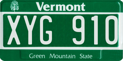 VT license plate XYG910