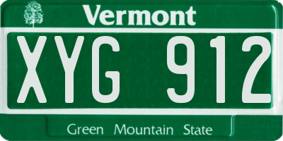 VT license plate XYG912