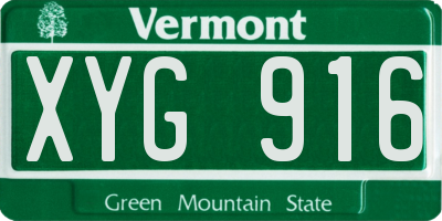 VT license plate XYG916