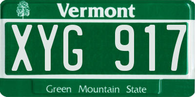 VT license plate XYG917