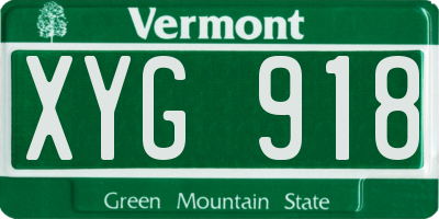 VT license plate XYG918