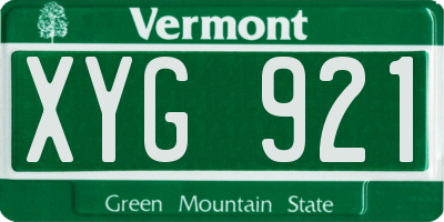VT license plate XYG921