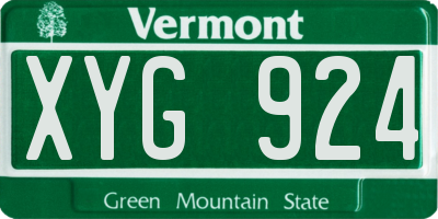 VT license plate XYG924