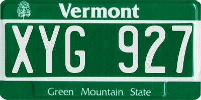 VT license plate XYG927