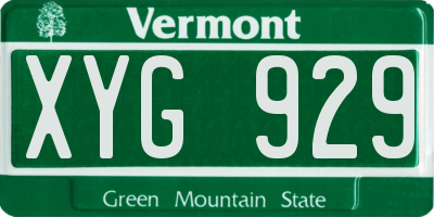 VT license plate XYG929