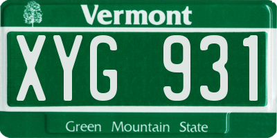 VT license plate XYG931