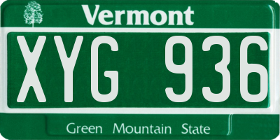 VT license plate XYG936