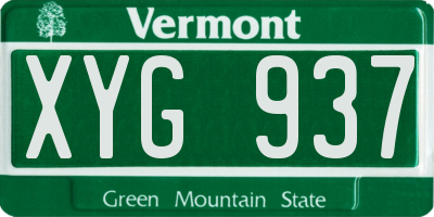 VT license plate XYG937