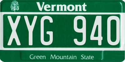 VT license plate XYG940