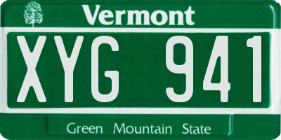 VT license plate XYG941