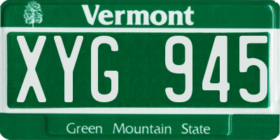 VT license plate XYG945