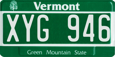 VT license plate XYG946