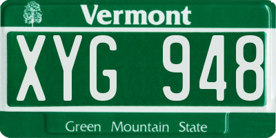 VT license plate XYG948