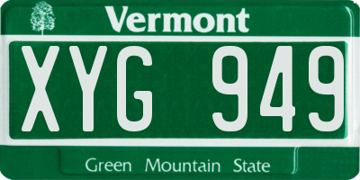 VT license plate XYG949