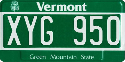 VT license plate XYG950