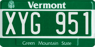 VT license plate XYG951