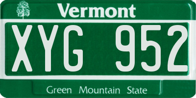 VT license plate XYG952
