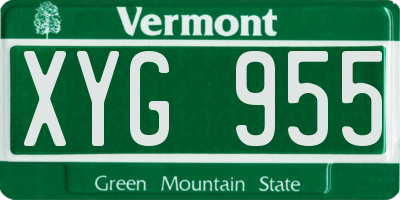 VT license plate XYG955