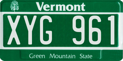 VT license plate XYG961