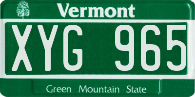 VT license plate XYG965