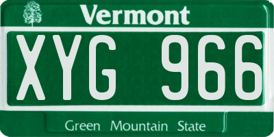 VT license plate XYG966