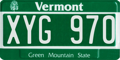 VT license plate XYG970