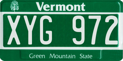 VT license plate XYG972