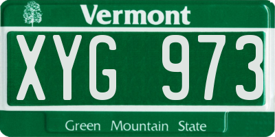 VT license plate XYG973