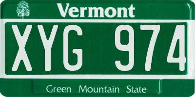 VT license plate XYG974
