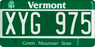VT license plate XYG975