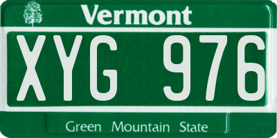 VT license plate XYG976