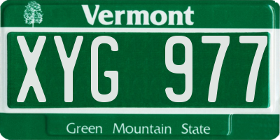 VT license plate XYG977
