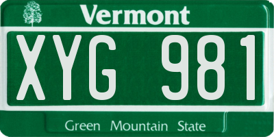 VT license plate XYG981