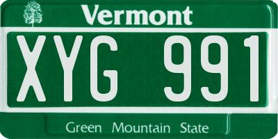 VT license plate XYG991