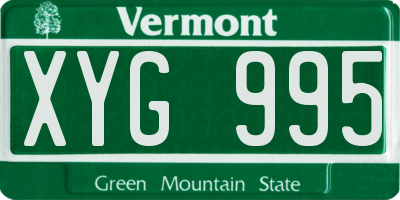 VT license plate XYG995